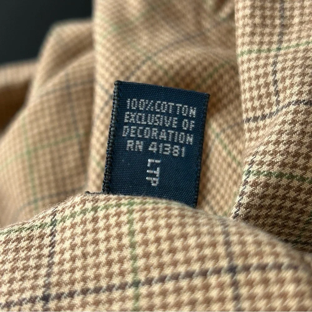 Polo Ralph Lauren Button Down Shirt Men's Long Sleeve Plaid Brown Size XL